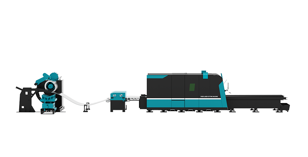 Fiber Laser Cutting Machine with Coiler and Leveling System