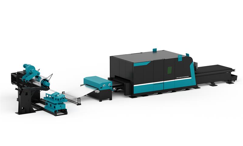 Fiber Laser Cutting Machine with Coiler and Leveling System