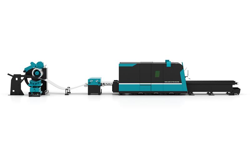 Fiber Laser Cutting Machine with Coiler and Leveling System