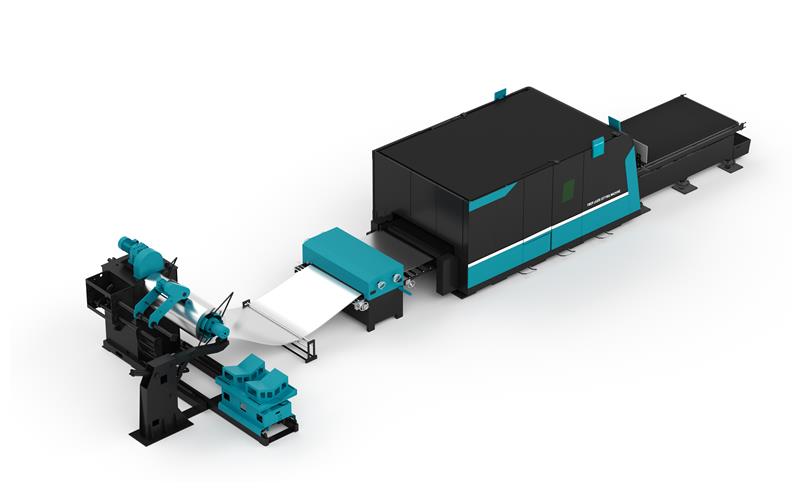 Fiber Laser Cutting Machine with Coiler and Leveling System
